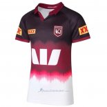 Maillot Queensland Maroons Rugby 2024 Entrainement Blanc Fuchsia  Maillot Queensland Maroons Rugby 2024 Entrainement Blanc Fuchsia